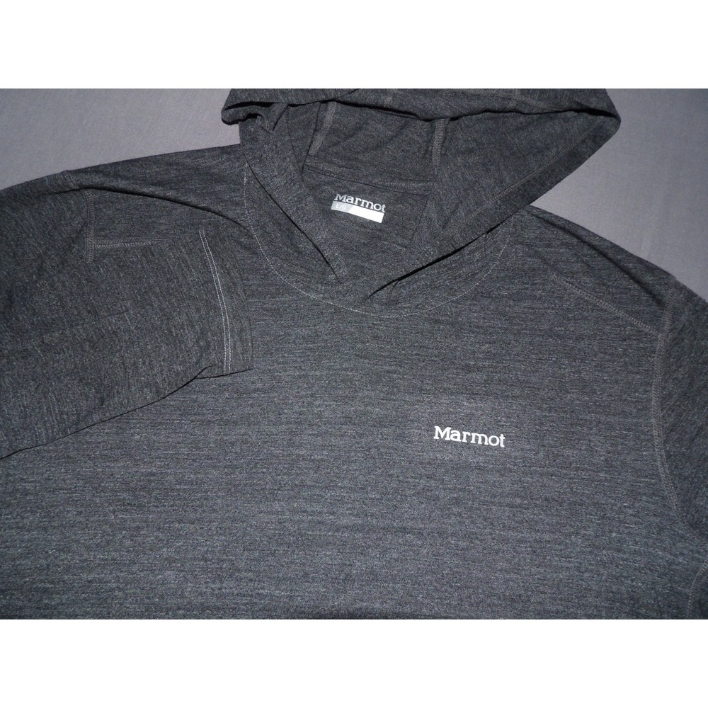 MARMOT Dark Gray Light Weight Long Sleeved Hoodie T-Shirt Men's Large